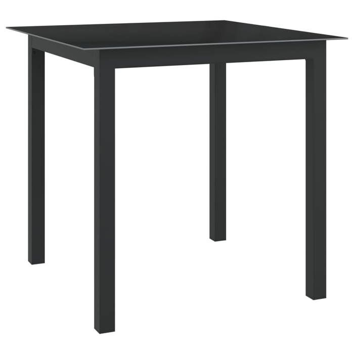 Maison Exclusive - Table de jardin Noir 80x80x74 cm Aluminium et verre
