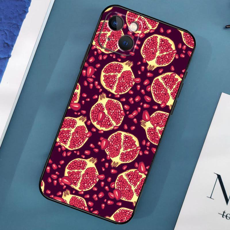 Essen Frucht Roter Granatapfel Hülle Für iPhone 15 11 12 13 14 Pro Max 12 13 Mini X XS Max XR 7 8 Plus SE 2020 Hülle Coque