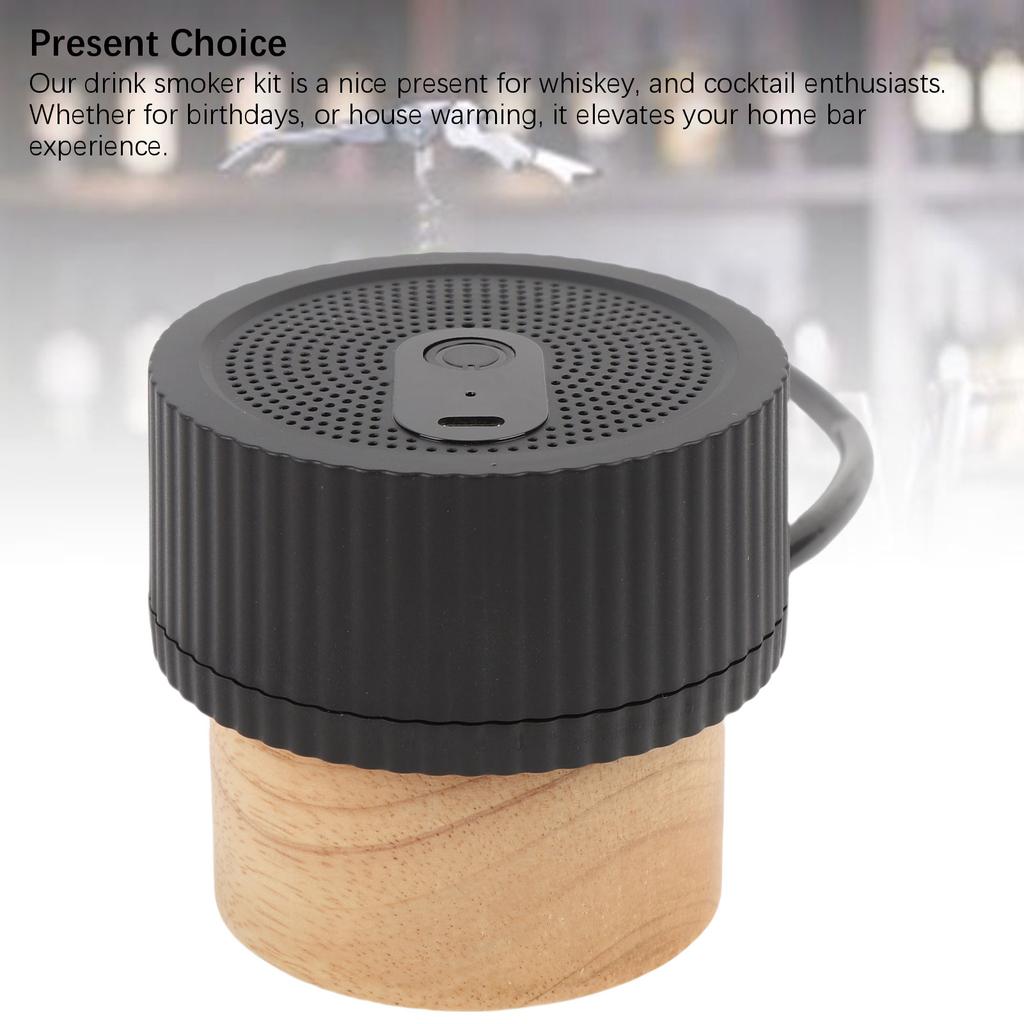 Electric Whiskey Smoker Kit with 6 Wood Chips Cocktail Smoker Infuser Rechargeable Food Drink Smoker Kit for Men Dad