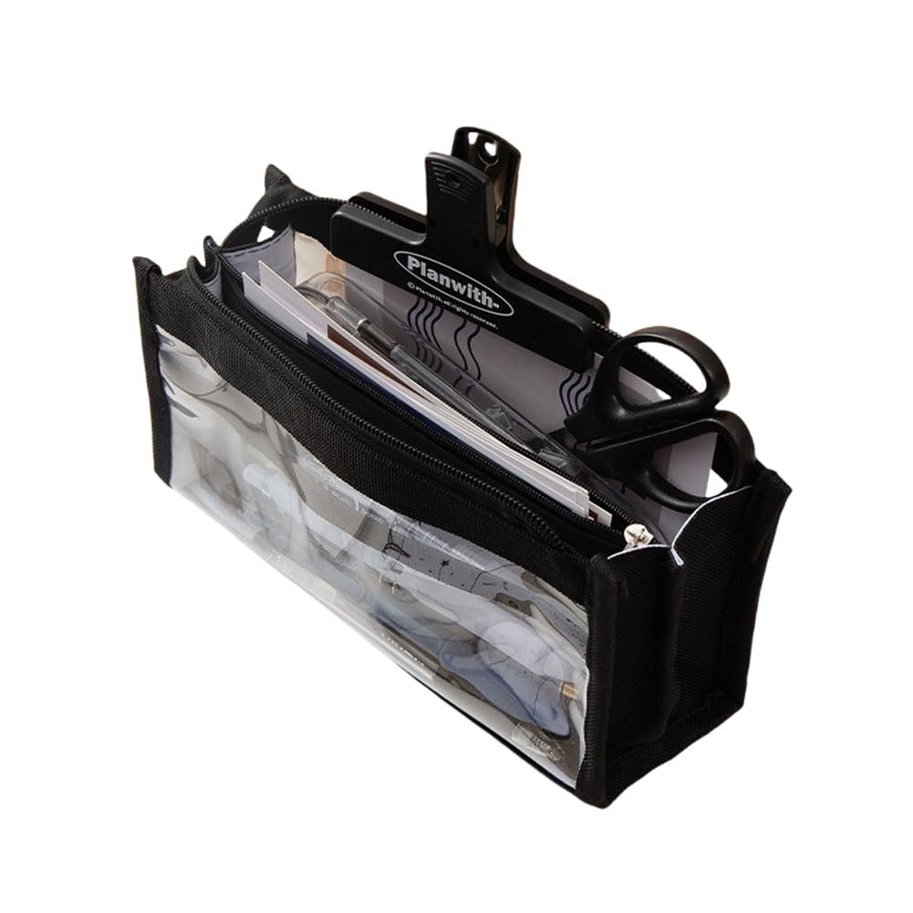 

Nannlia Transparent Pencil Large Stylish Korean Simple Suitable for Middle High and College Boys and Girls Case, Capacity, 6-Layer Storage, Design, чёрный