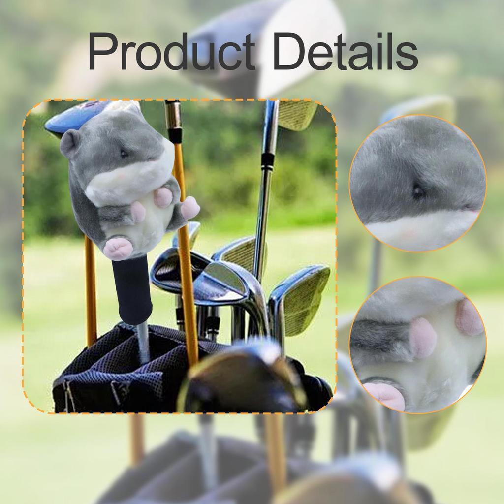 Cute Cartoon Animal Plush Golf Headcover Soft Hybrid Driver Cover Golf Club Accessories Gift Golf Sport Easy to Use Unique Desig