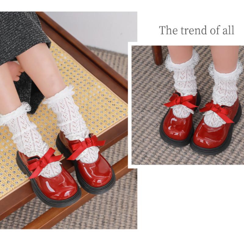 Spring and Autumn New Fashion British Style Girls Soft Sole Comfortable Leather Shoes