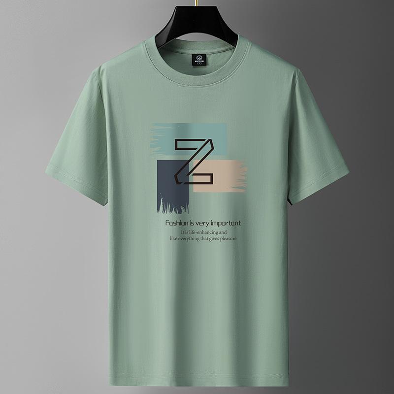 Simple Graphic Tshirt for Men Plus Size Round Neck Tee Shirts Pure Cotton Harajuku Tops Male Clothing Summer New Short Sleeve