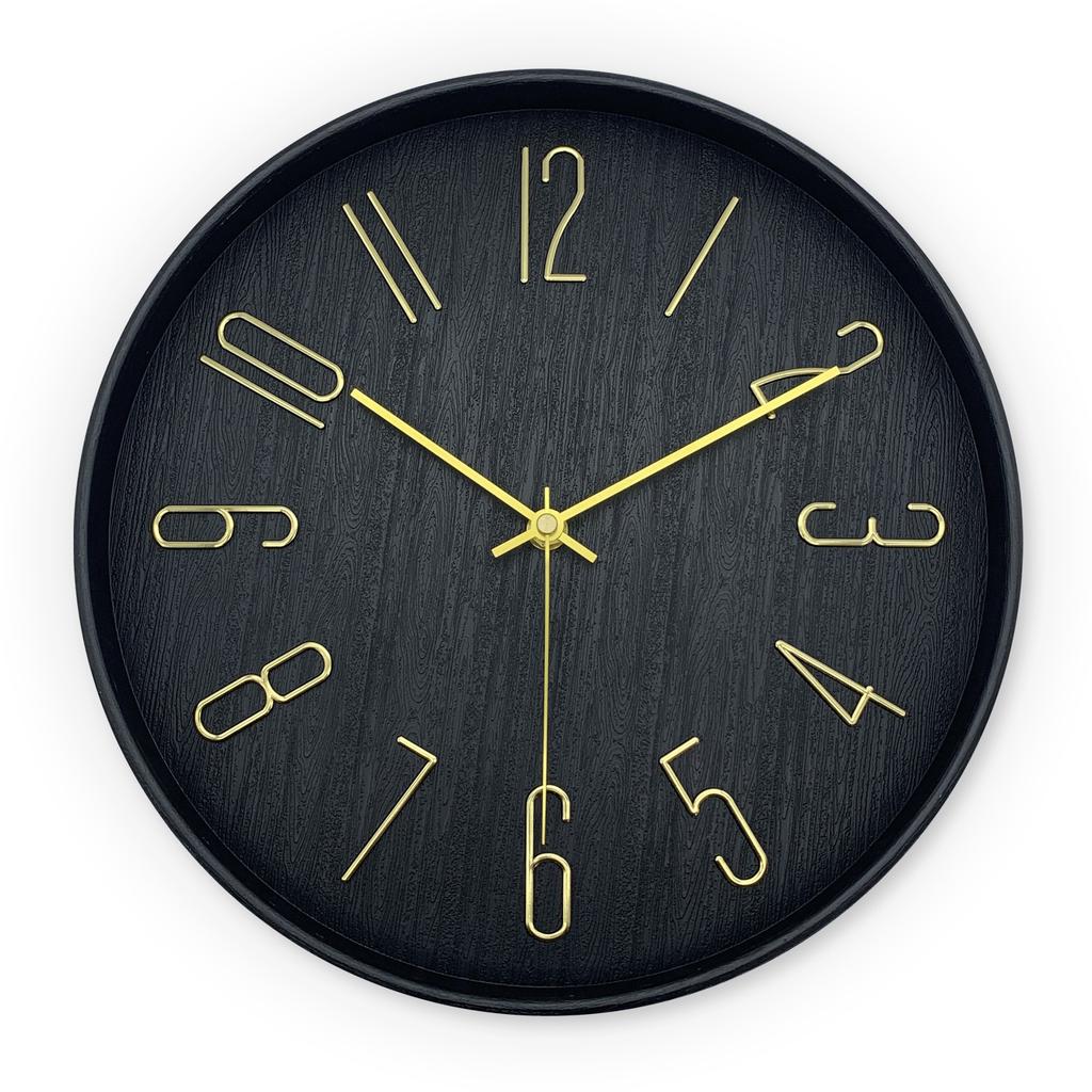 12-Inch Simple Round Clock Wall Clock Living Room High-End Home Bedroom Clock Wall Decoration Clock