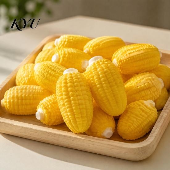 Desk Stress Reliever Fake Pineapple Bread Squeeze Toy, Relief Realistic Corn Sensory Toy Soft Simulated Mango Office Fidget Food Shaped Relievers
