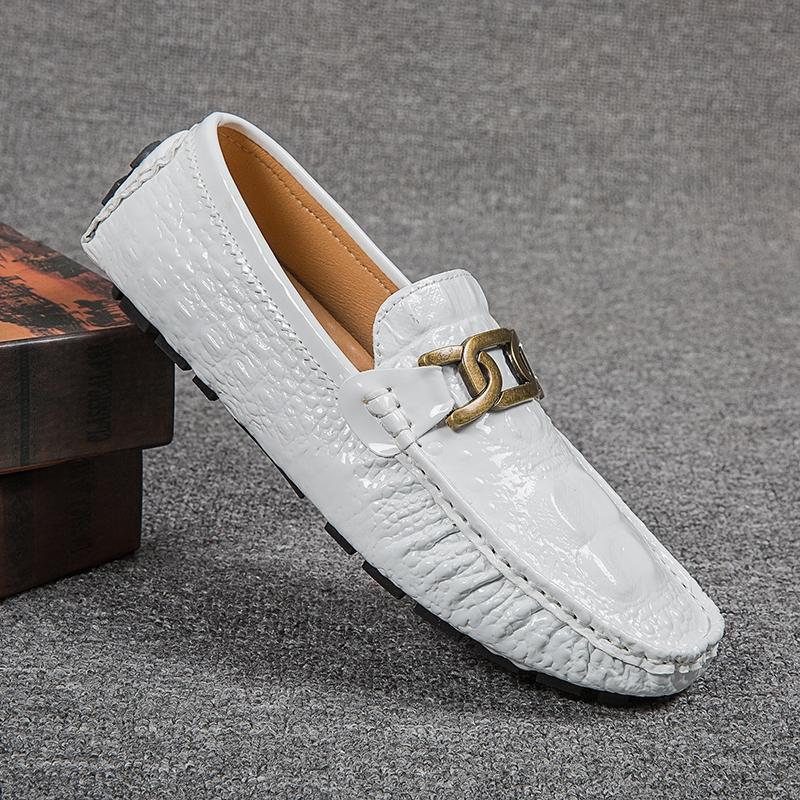 

Новые мужские туфли Мужская обувь для активного отдыха Мужские универсальные лоферы из искусственной кожи Модная мужская клубная обувь Люксовый бренд Мужские туфли на плоской подошве 37 белый