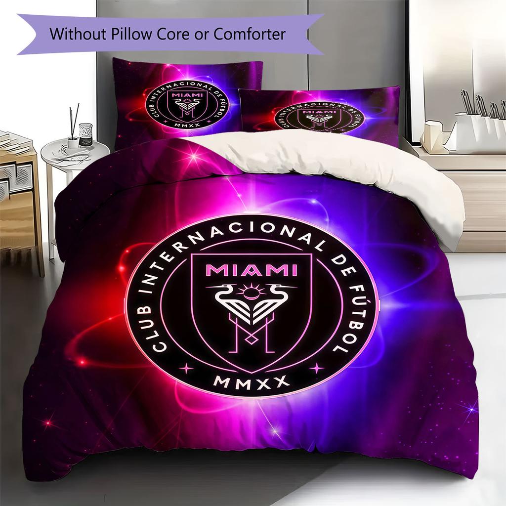 Inter Miami CF Pattern Bedding,Quilt Set Quilt Cover Pillowcase Home Birthday Gift(1 * duvet cover + 2 * pillowcase, without core)