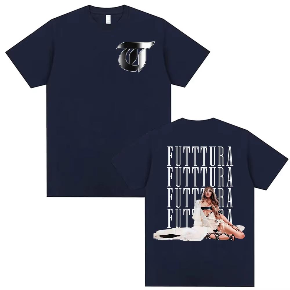 Singer Tini Stoessel Futtura Tour Print Tshirt Men Women Clothing Aesthetic Fashion Oversized Tshirts Cozy Male Cotton T Shirt