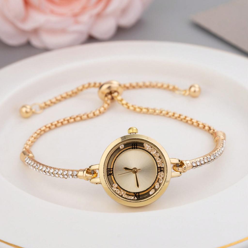 2023 New Women Watch Girls Fashionable Casual Quartz Watch with Beaded Strap, Birthday Gift for Women As A Gift for Students Returning To School