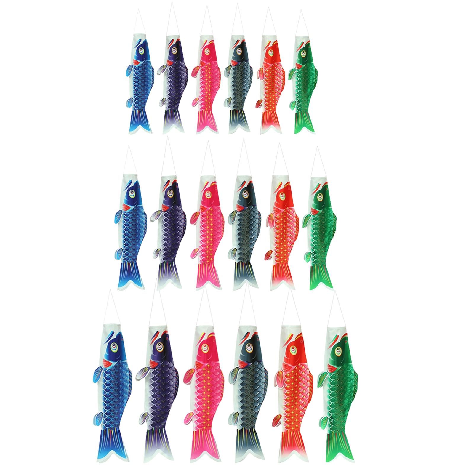 

Colorful Carp Windsock Flag 6Pcs Flag Colorful Carp Windsock Japanese Carp Windsock for Sushi Bar Garden Home 40cm