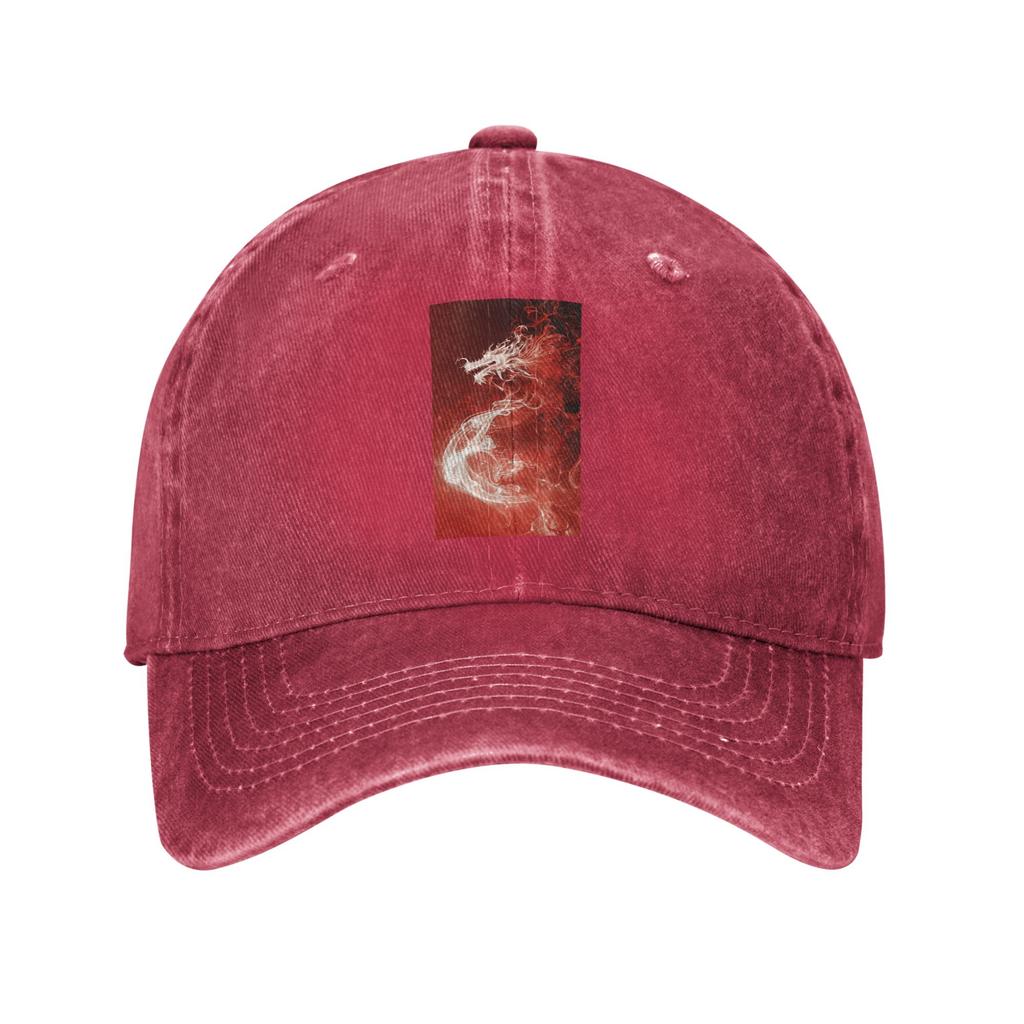 Red Fire Dragon Baseball Caps Denim Hats Adjustable Casquette Hip Hop Baseball Cowboy Hat for Unisex