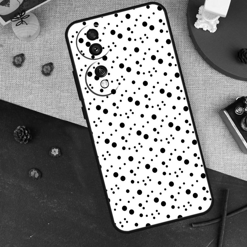 Black And White Polka Dot Case For Honor Magic 7 Pro 6 5 Cover For Honor 200 400 Lite 90 70 50 X9 X8a X8b X9a X9b X9c
