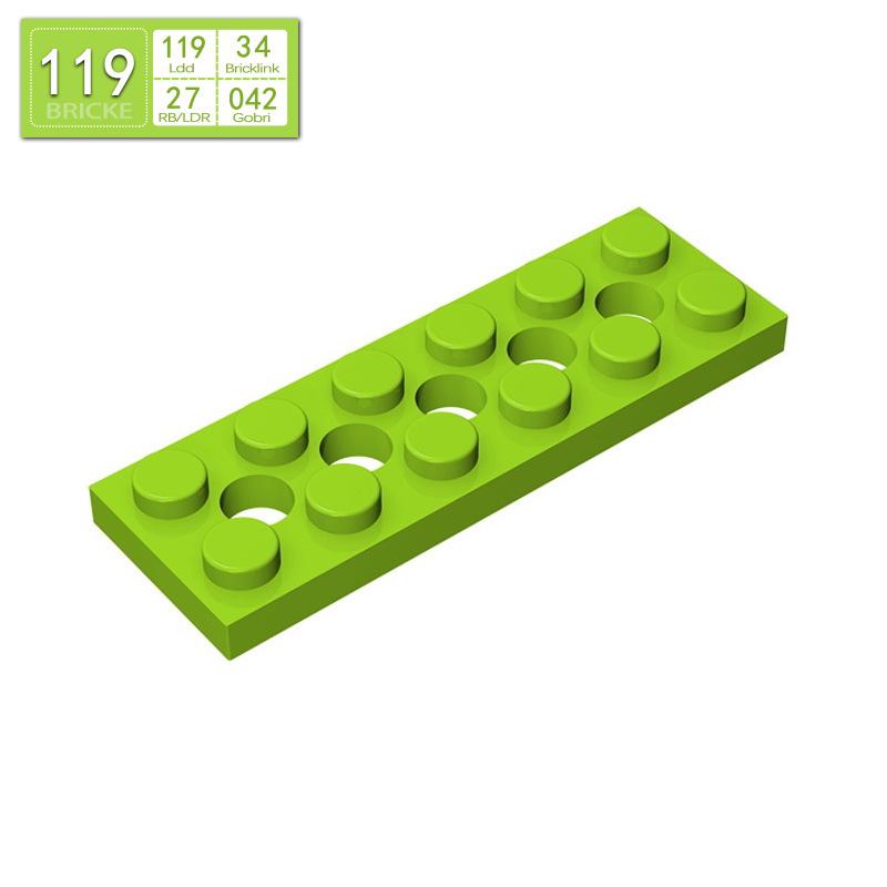 BRICKE 2x6 Brick with 5 Holes Plate – Compatible with LEGO 32001 Blocks, Educational Toy.