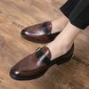 British Style Men's Casual Pointed Toe Slip-On Leather Shoes for Spring and Autumn