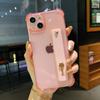 Wrist Strap Fluorescence Shockproof Case For Iphon 13 12 11pro Max Xr Xs Max X 7 8 Plus Transparent Soft Stand Holder Back Cover