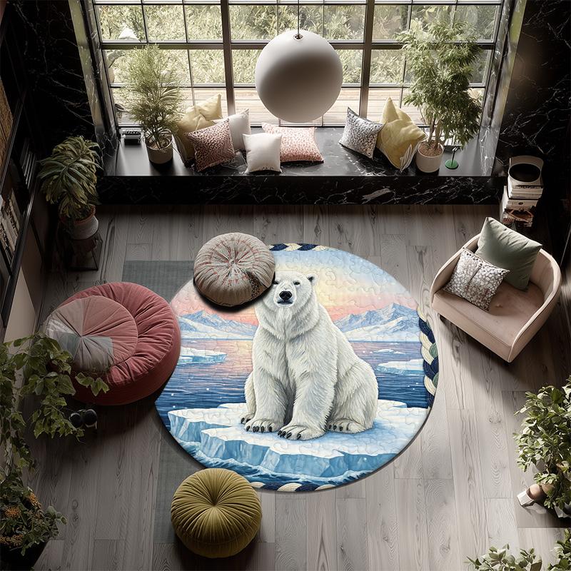 Textile Fabric Animals,Round Area Rug,Carpet Rug for Living Room Bedroom Sofa Playroom Decor,Non-slip Floor Mat