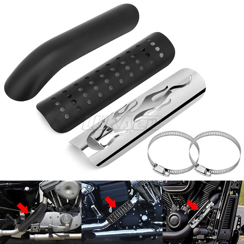 For Harley Honda Yamaha Custom Universal Motorcycle Exhaust Pipe Heat Shield Cover Muffler Protector Guard Motocross Accessories