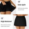 CHARMLEAKS Swim Skirts Women Tummy Control Split Swimsuit Skirt Built in Swim Shorts High Waist Bathing Suit Bottoms