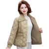 Petite Stylish Cotton Jacket for Middle-Aged Women, Autumn/Winter Short Coat, Warm Lightweight Outerwear for Elderly Women