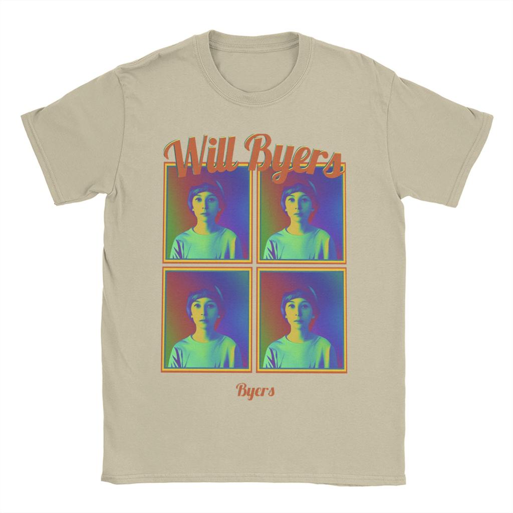 Men's Will Byers  T Shirts  Cotton Clothing Fashion Short Sleeve Crewneck Tee Shirt Printing T-Shirt