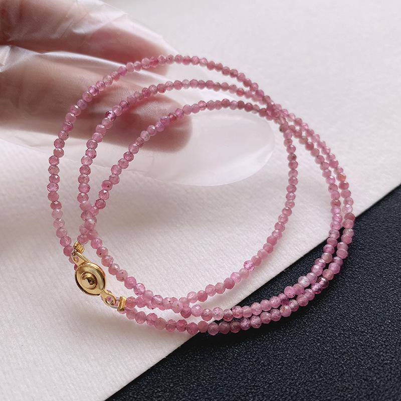 

Браслет из натурального красного турмалина с ромбовидной гранью, угловой браслет с красным кристаллом, браслет с цветком персика, красная веревка, новый стиль