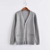 Japanese Style V-Neck Long Sleeve Knit Cardigan - Solid Color Academy Uniform