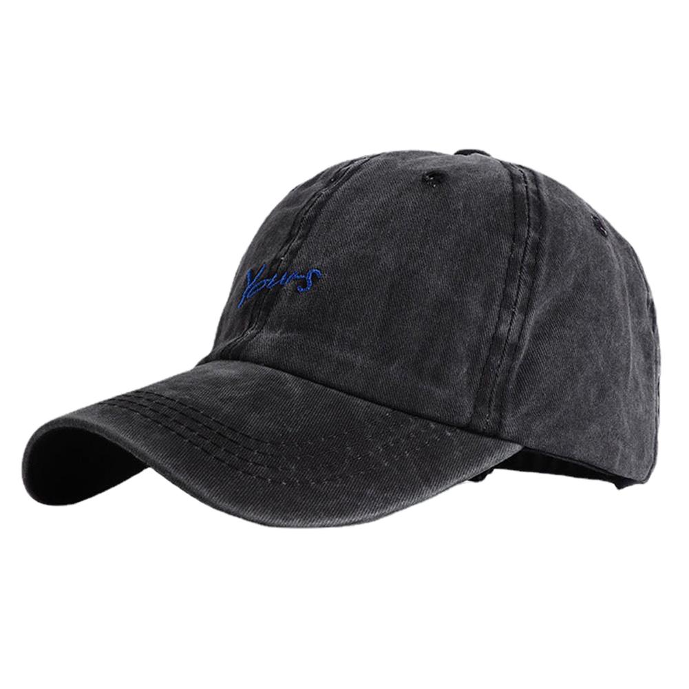 Distresseded Vintage Distressed Adjustable Cap Baseball Cotton Washed Stitching Stitched Embroidered Alphabet Yours Neutral Gender Women Men For