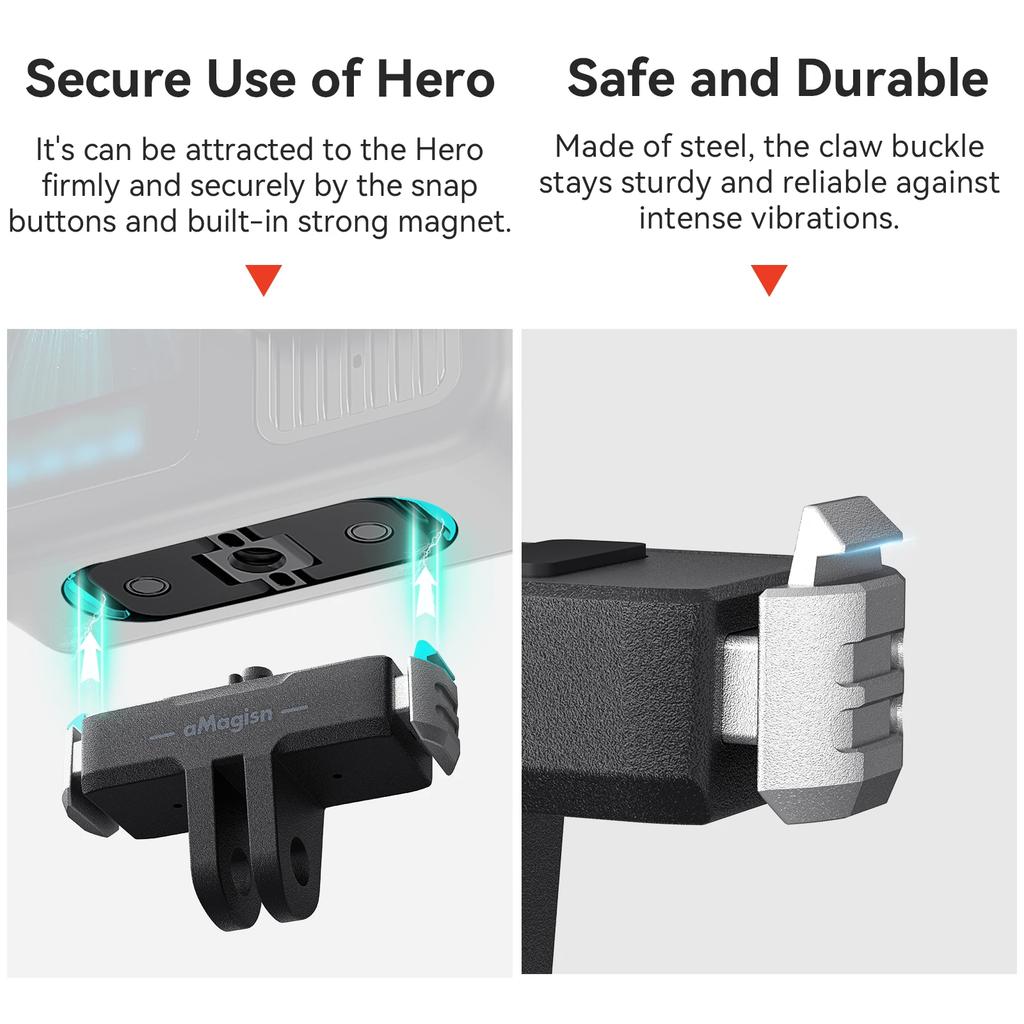 Magnetic Quick Release Base for GoPro Hero 13 Plastic Extension Mount Adapter Holder Bracket for Go Pro Hero 13 Black Accessorie