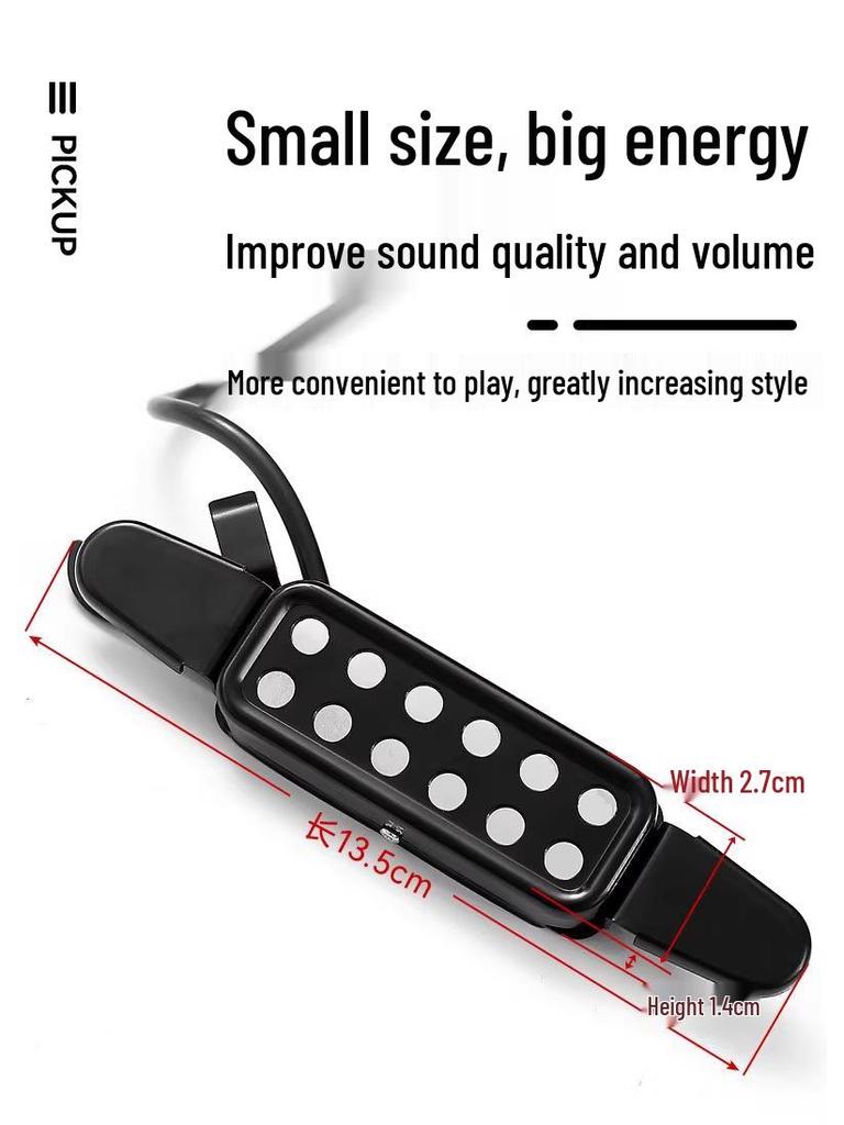 Magnetic Wooden Guitar Soundhole Pickup with 3m Cable, No-Drill Plug-In