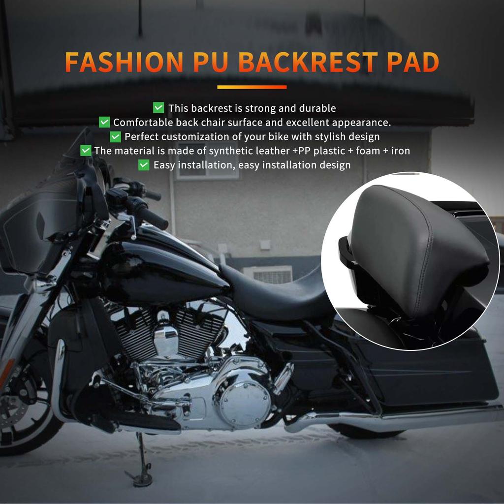 1 SET Univerzální Motocyklový Sissy Bar Opěradlo Polštář pro Honda Yamaha Suzuki Harley Bobber Chopper Crusier