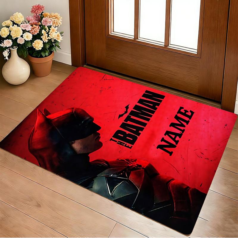 Custom Name Batman's Identity Living Room Non-Slip Area Rug Soft Carpet for Bedroom Kids Playroom Sofa Office Home Decor Doormat