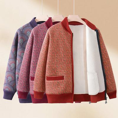Old People's Spring and Autumn Warm Coat, Grandma's Spring Dress and Velvet Padded Sweater, Little Mother's Winter Coat