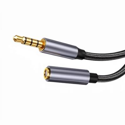 4 Pole 3.5mm Audio Extension Cable Male To Female Nylon Braided Microphone HiFi Sound for Headphone Laptop Telephone MP3