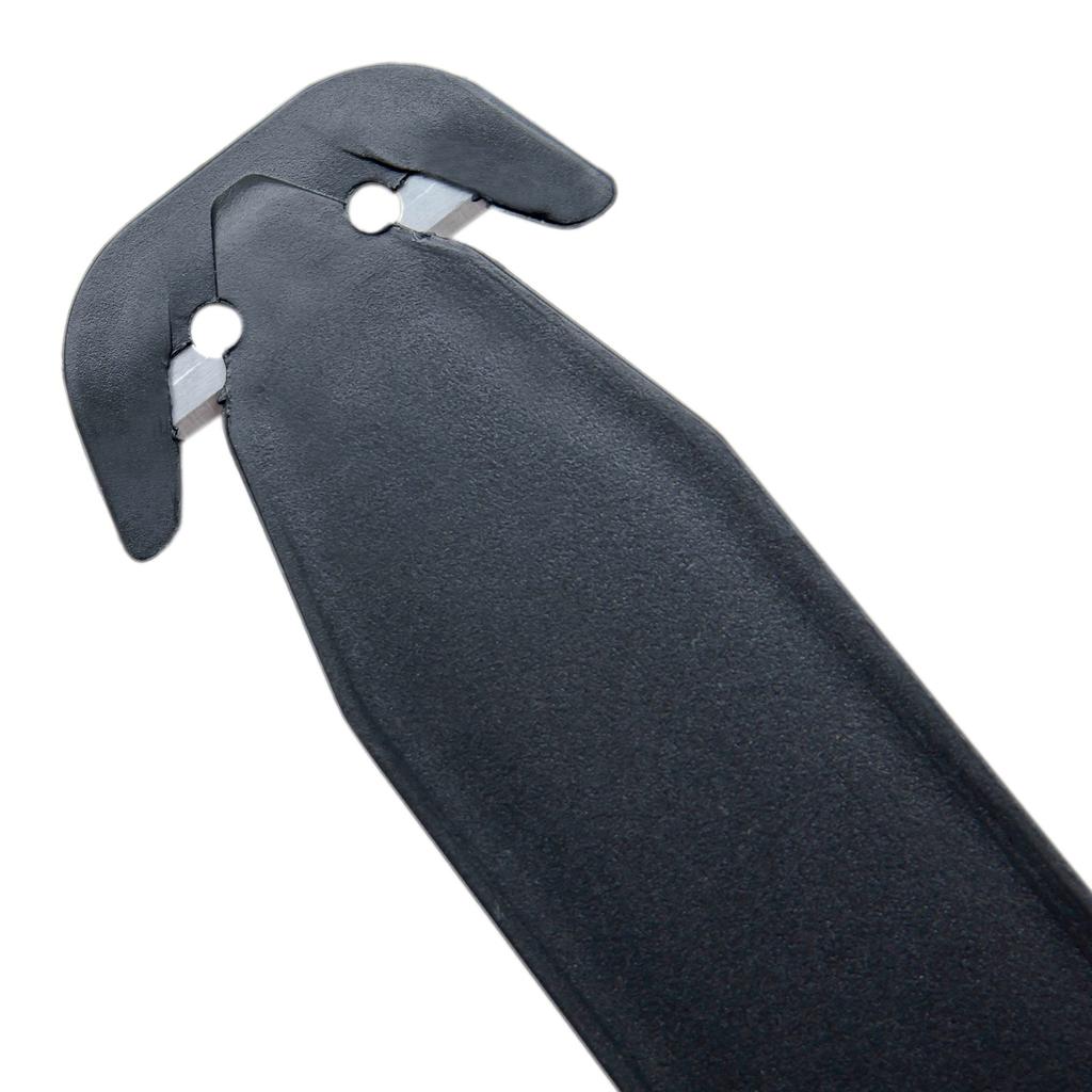 Säkerhetskniv boxöppnare för sträckfilmsband dolda 2 blad svart