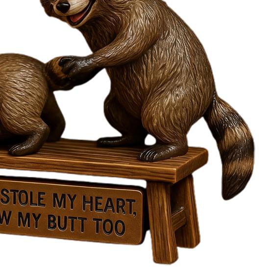 Cheeky Raccoon Christmas Ornaments Acrylic Hanging Decor with Humorous Sayings Playful Holiday Tree Decorations