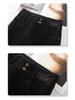 Women's Petite High-Waisted Micro-Flared Black Jeans - 2025 Spring Style