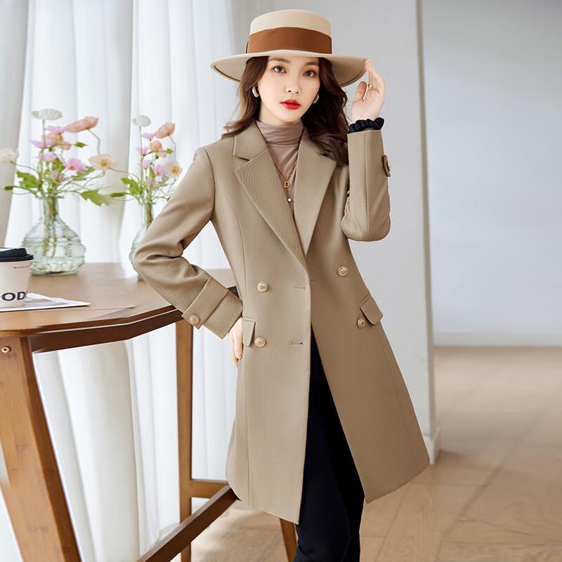 Women s British Style Mid-Length Trench Coat M