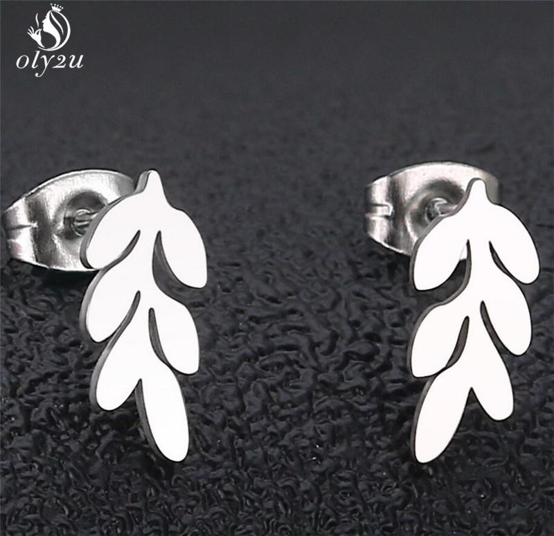 Simple Yoga Om Earring Ball Star Tree Cross Bicycle Stainless Steel Stud Earrings for Women Men T Bar Ear Piercing Gift