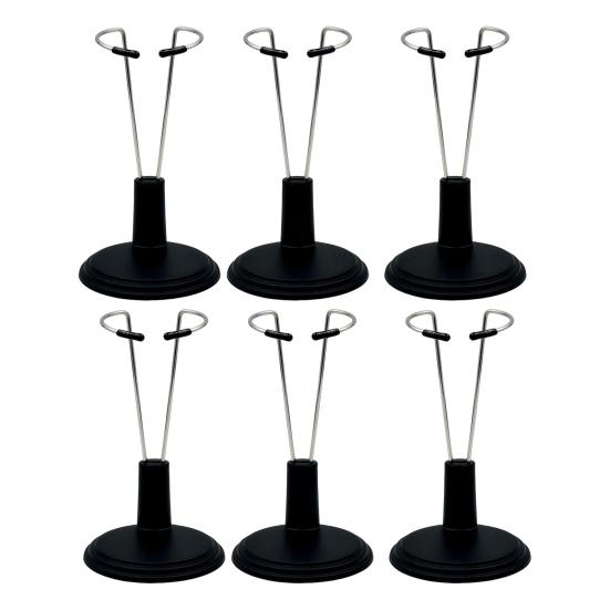 

Регулируемые подставки для кукол Металлический держатель для плюшевых игрушек для кукол 4-8 дюймов Легкая сборка Органайзер для кукольных аксессуаров для витрины Домашний декор 6pcs чёрный