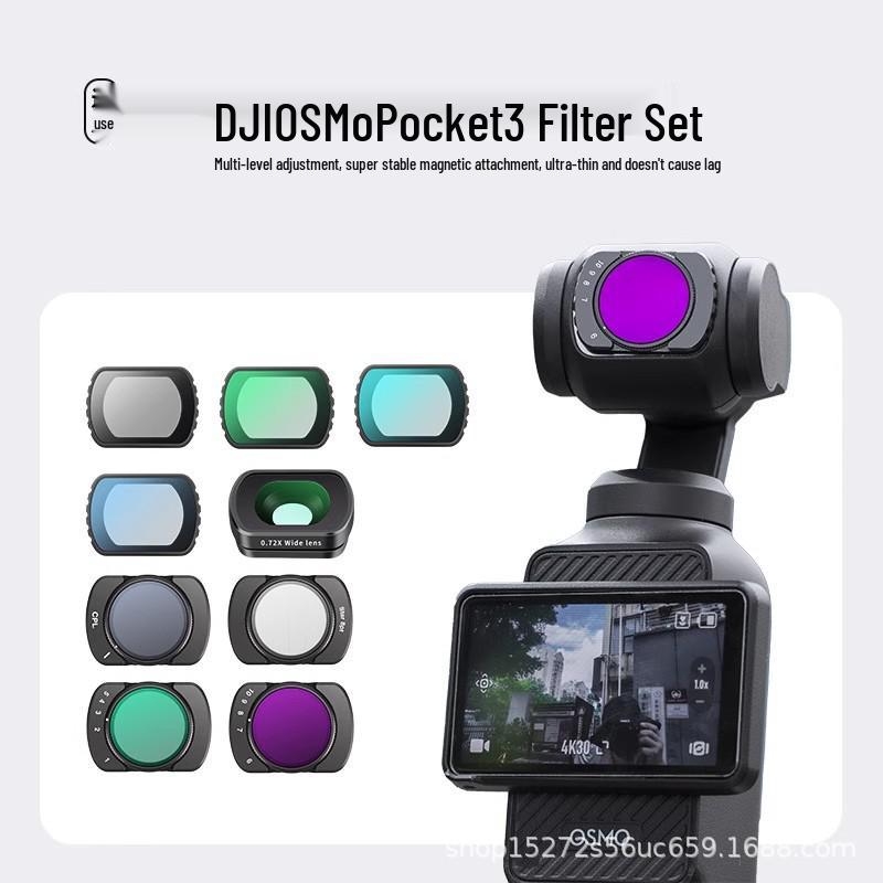 DJI Pocket 3 Filter Set: UV, CPL Polarizing, ND Neutral Density, OSMO Magnetic Wide-Angle Filters
