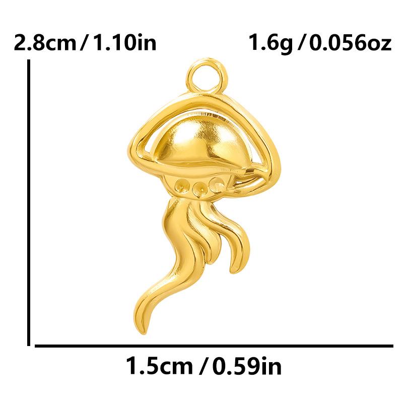 6pcs Real Gold Plated Ocean Animal Turtle Shell Conch Starfish Diy Charms For Jewelry Making Bulk Stainless Steel Charm Pendant