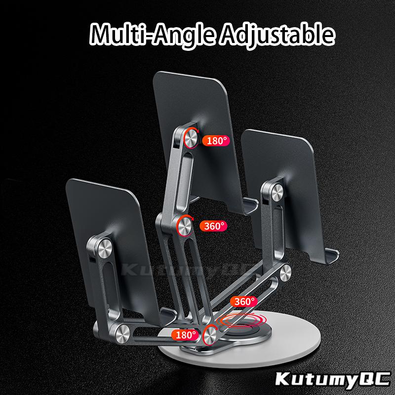360° Metall Skrivebord Mobil KutumyQC Telefonholder Stativ For iPhone iPad Xiaomi Justerbar Skrivebordsnettbrettholder Mobiltelefonstativ