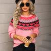 Ladies' Fashionable Heart-shaped Sweater, Loose And Versatile Valentine's Day Knitted Pullover Sweater