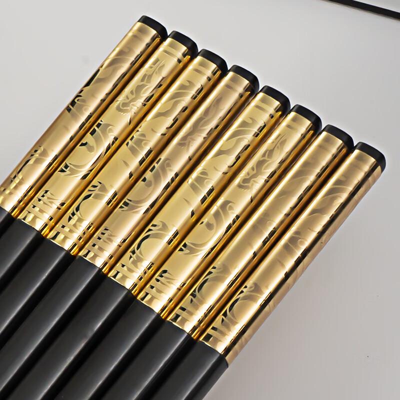 Embossed Golden Dragon Alloy Chopsticks