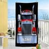 Truck Racing2 Customize Text Beach Towel High Absorbency & Quick-Dry