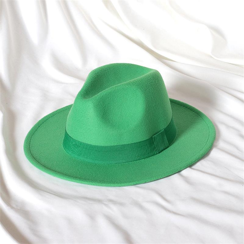 Skórzany Różowy Kapelusz Fedora z Szerokim Rondem Jazzowy Kapelusz Jesień/Zima Klasyczny Elegancki Kapelusz Panama Kapelusz Dżentelmena Sombrero