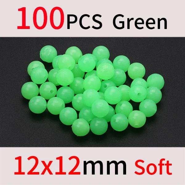 1 PAK Soft Glow Beads Luminous Orange Green White for Fishing Rig Treble Hook Egg Fly Tying UV Color Sabiki Ice Jig Fishing Accessory