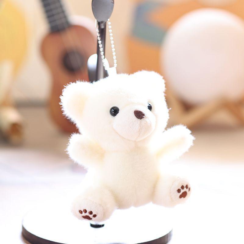 Plüsch-Teddybär-Schlüsselanhänger aus kurzem Plüschmaterial für Jungen und Mädchen