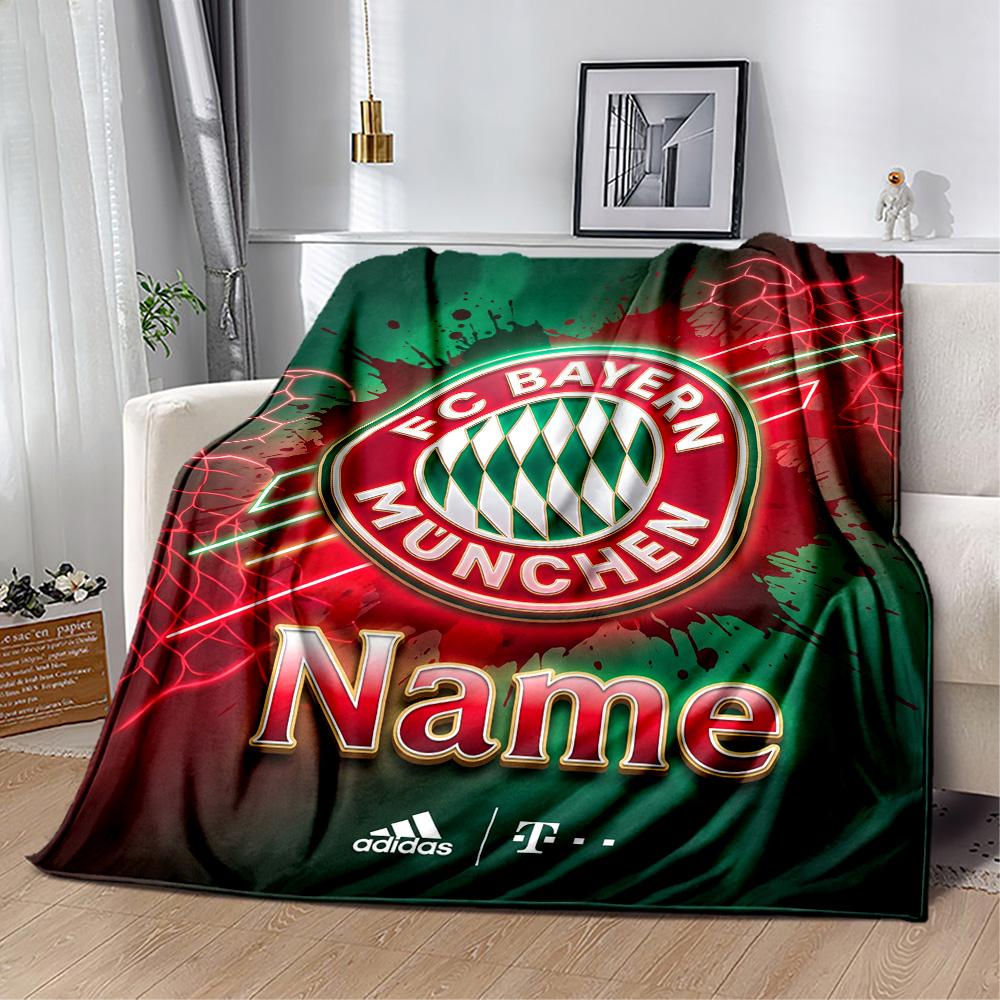 Bayern Munich Fan Gear Personalized Text Blanket Lightweight Customizable Blanket Ultra-Soft for Chair Picnics Bed Office Chair Ideal for All Seasons