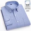 New 100% Cotton Oxford Mens Striped Plaid Shirts Long sleeve Male Business Casual High Quality Formal Shirt For Men Social Shirt